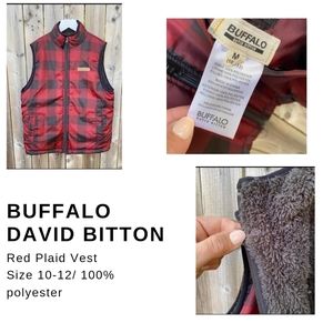 Buffalo David Bitton Red Plaid vest